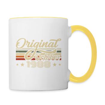 Octobre 1988 Anniversaire en Octobre - Octobre 1988 - Mug contrasté - blanc/jaune - Droite