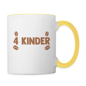 Mama Von 4 Kindern Kaffe - Tasse zweifarbig - Weiß/Gelb - Rechts