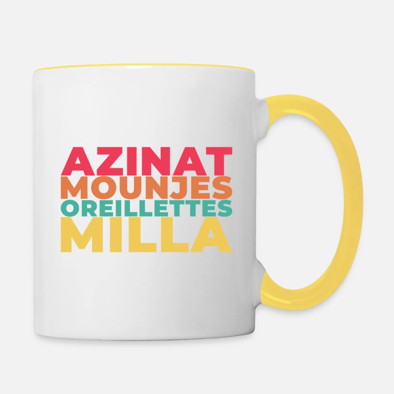 Menu Sieste d'Ariège. - Contrasting Mug - white/yellow