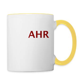 We AHR together | Ahrtal Hochwasser SolidAHRität - Tasse zweifarbig - Weiß/Gelb - Rechts