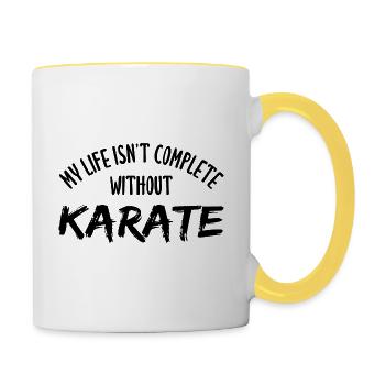 My Life Isn't Complete Without Karate - Contrasting Mug - white/yellow - Right