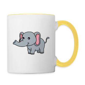 Elephant Comic - Contrasting Mug - white/yellow - Right