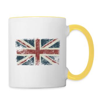 Angleterre - Drapeau anglais - Patrie - Cadeau - Mug contrasté - blanc/jaune - Droite