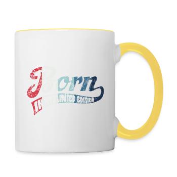 Born in 1993 - Limited Edition - Geburtstag - Tasse zweifarbig - Weiß/Gelb - Rechts