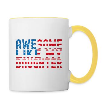 4th of July Father’s Day Papa - Génial comme mon - Mug contrasté - blanc/jaune - Droite