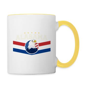 USA Flag Party in The USA Patriotic 4th of July - Contrasting Mug - white/yellow - Right