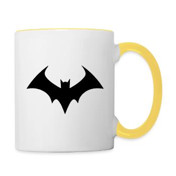 Chauve souris - Mug contrasté - blanc/jaune - Droite