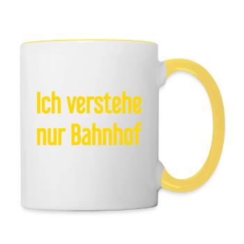 I only understand train station - Contrasting Mug - white/yellow - Right