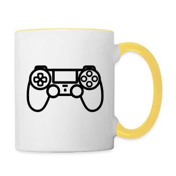 Videospiel-Controller - Tasse zweifarbig - Weiß/Gelb - Rechts