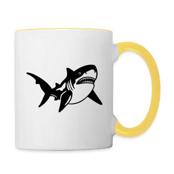 Requin - Mug contrasté - blanc/jaune - Droite