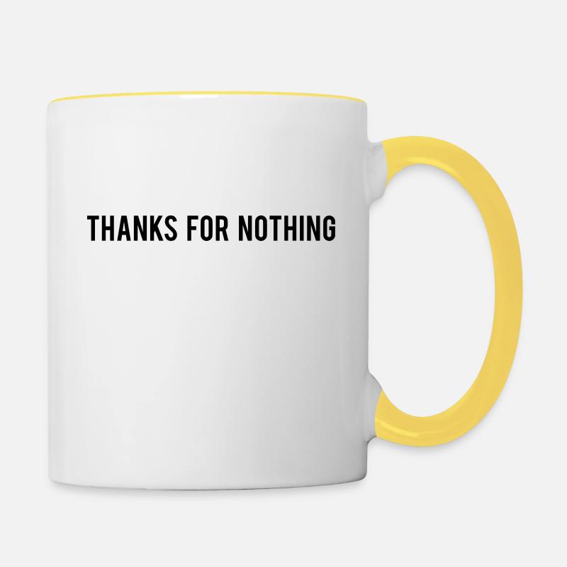 Merci pour rien - Mug contrasté - blanc/jaune