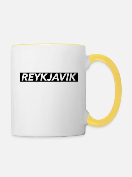Reykjavik - Tasse zweifarbig - Weiß/Gelb