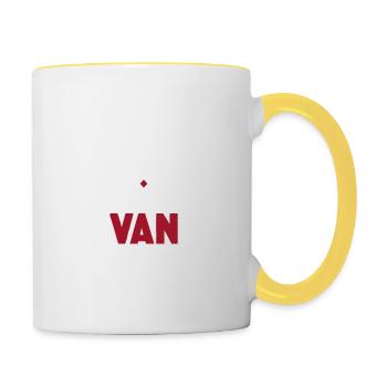 J'peux Pas J'me Barre en Van Cadeau Anniversaire - Mug contrasté - blanc/jaune - Droite