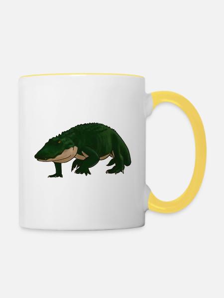 Alligator - Tasse zweifarbig - Weiß/Gelb