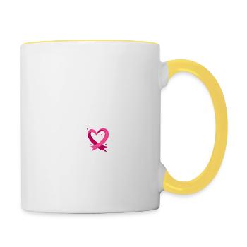 Pink Stärkeres Bewusstsein für Brustkrebs Ich trage Pink - Tasse zweifarbig - Weiß/Gelb - Rechts