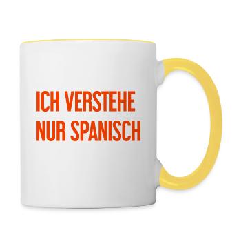 Ich verstehe nur Spanisch - Tasse zweifarbig - Weiß/Gelb - Rechts