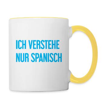 Ich verstehe nur Spanisch - Tasse zweifarbig - Weiß/Gelb - Rechts