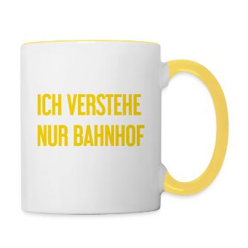 I only understand train station - Contrasting Mug - white/yellow - Right