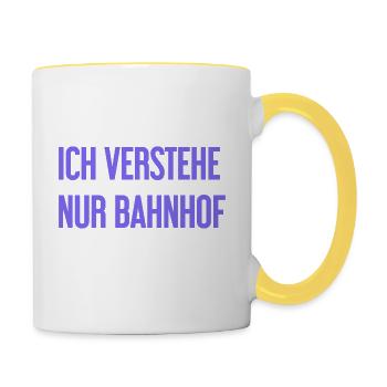 I only understand train station - Contrasting Mug - white/yellow - Right