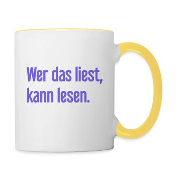If you read this, you can read. - Contrasting Mug - white/yellow - Right