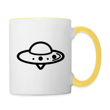 flying saucer - Contrasting Mug - white/yellow - Right