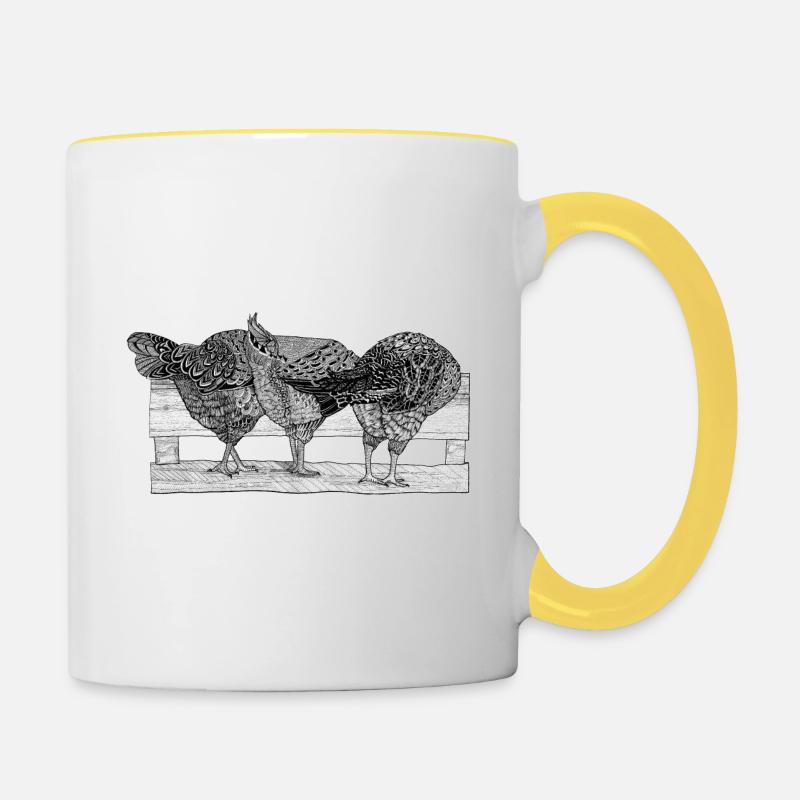 at the buffet - Mug contrasté - blanc/jaune
