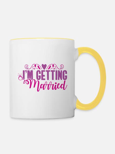 Ich werde heiraten - Tasse zweifarbig - Weiß/Gelb