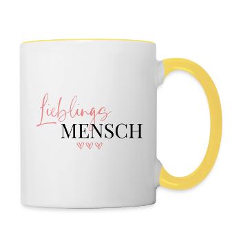 Lieblingsmensch / Beste Freundin / Beste Kollegin - Tasse zweifarbig - Weiß/Gelb - Rechts