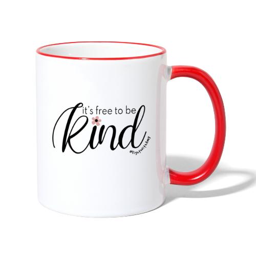 Amy's 'Free to be Kind' design (black txt) - Contrasting Mug