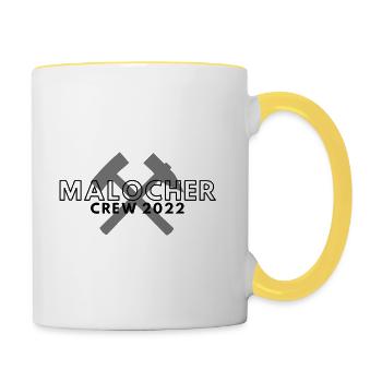 Malocher Crew 2022 - Tasse zweifarbig - Weiß/Gelb - Rechts