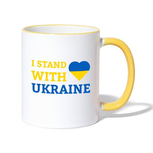 I stand with Ukraine Herz Solidarität & Support - Tasse zweifarbig