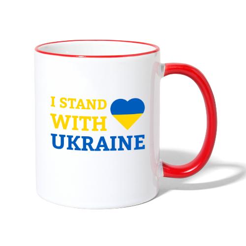 I stand with Ukraine Herz Solidarität & Support - Tasse zweifarbig