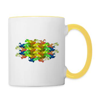Dove Fish - Tasse zweifarbig - Weiß/Gelb - Rechts