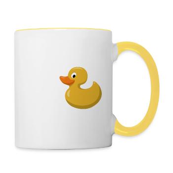 Rente Ente - Rentner Ruhestand Pension Geschenk - Tasse zweifarbig - Weiß/Gelb - Rechts