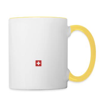 Schweiz Flagge Stolz Heimat Vaterland Geschenk - Tasse zweifarbig - Weiß/Gelb - Rechts