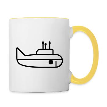 bateau Sous-marin - Mug contrasté - blanc/jaune - Droite