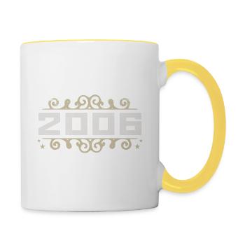 Vintage 2006 Retro Birthday 2006 Vintage 2006 - Contrasting Mug - white/yellow - Right