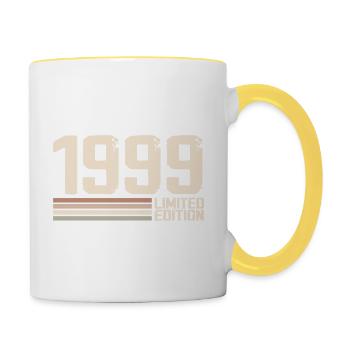 1999 Vintage 1999 Birthday 1999 Retro 1999 - Contrasting Mug - white/yellow - Right