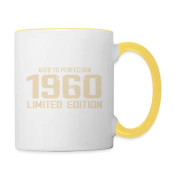 1960 Limited edition 1960 Birthday 1960 Retro - Contrasting Mug - white/yellow - Right