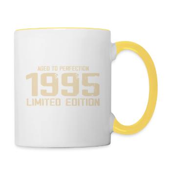 1995 Limited edition 1995 Geburtstag 1995 Retro - Tasse zweifarbig - Weiß/Gelb - Rechts
