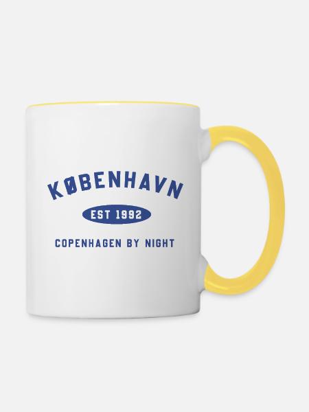 Kopenhagen für immer - Tasse zweifarbig - Weiß/Gelb