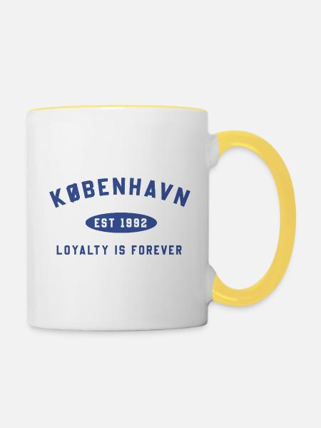 Kopenhagen für immer - Tasse zweifarbig - Weiß/Gelb