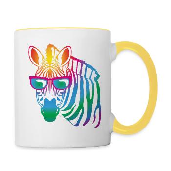 cool Zebra - Tasse zweifarbig - Weiß/Gelb - Rechts