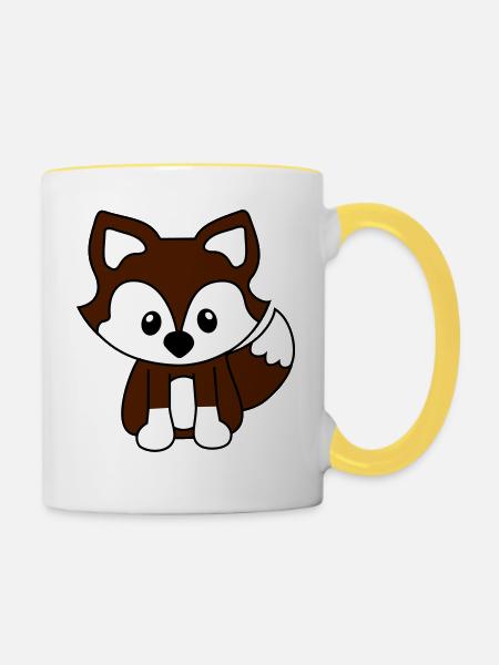 Süßer Fuchs - Tasse zweifarbig - Weiß/Gelb