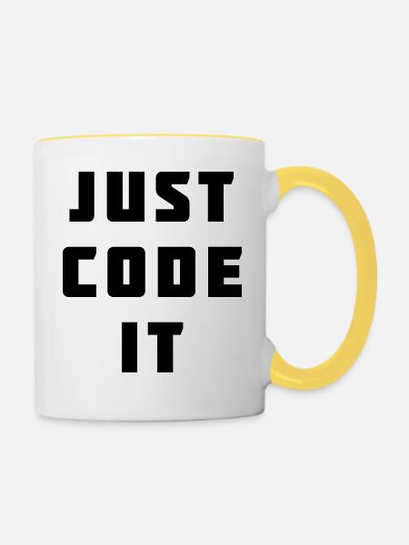 Codiere es einfach - Tasse zweifarbig - Weiß/Gelb