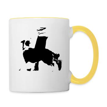 Border Collie,Hundesport,Hunderasse,Collie, - Tasse zweifarbig - Weiß/Gelb - Rechts