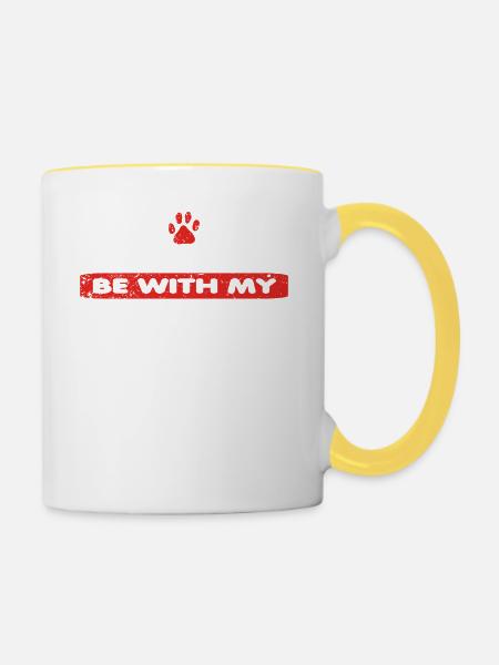 Hund dog love rather bei my SLOVENSKY KOPOV - Tasse zweifarbig - Weiß/Gelb
