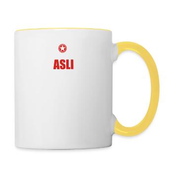 Geschenk it s a thing birthday understand ASLI - Tasse zweifarbig - Weiß/Gelb - Rechts