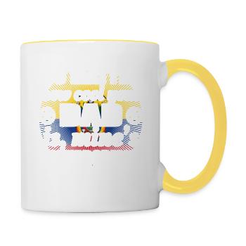 no matter cool dad vater gift Ecuador png - Tasse zweifarbig - Weiß/Gelb - Rechts
