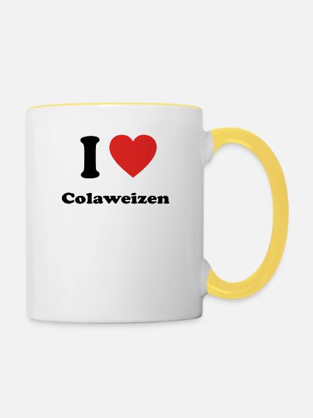 Bayern basst bayrisch bier Colaweizen - Tasse zweifarbig - Weiß/Gelb